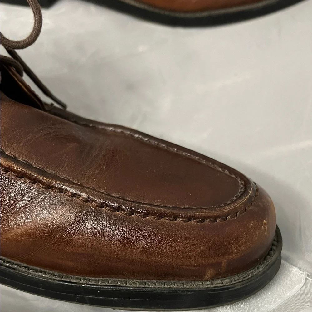 Chaps Men's Dark Brown Genuine Leather Lace-Up Oxfords - Size 11